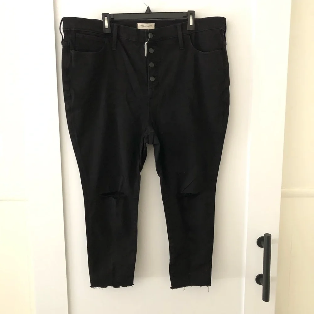 Madewell Black Petite 10" High-Rise Roadtripper Jeans 36P - Picture 4 of 13
